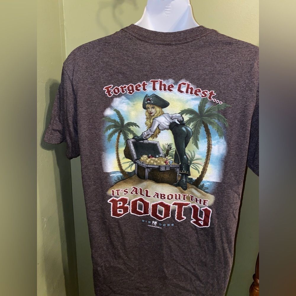 Rare Big Dogs Pirate Forget The Chest All About Booty T-Shirt 2006 Size s